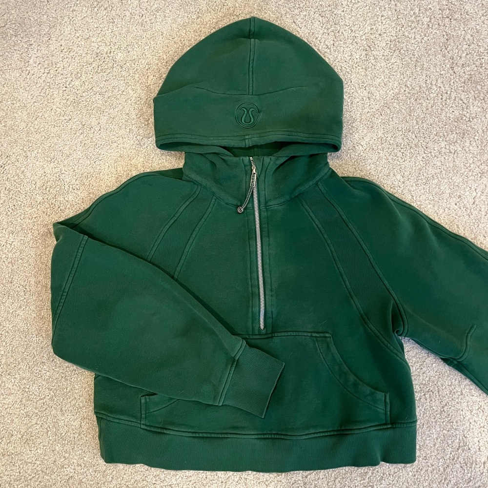 Lululemon Everglade Green Scuba Oversized Half Zip Hoodie
